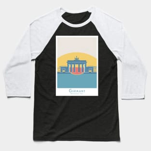 Vintage minimalistic Sleek Brandenburg Gate Berlin Germany Illustration Baseball T-Shirt